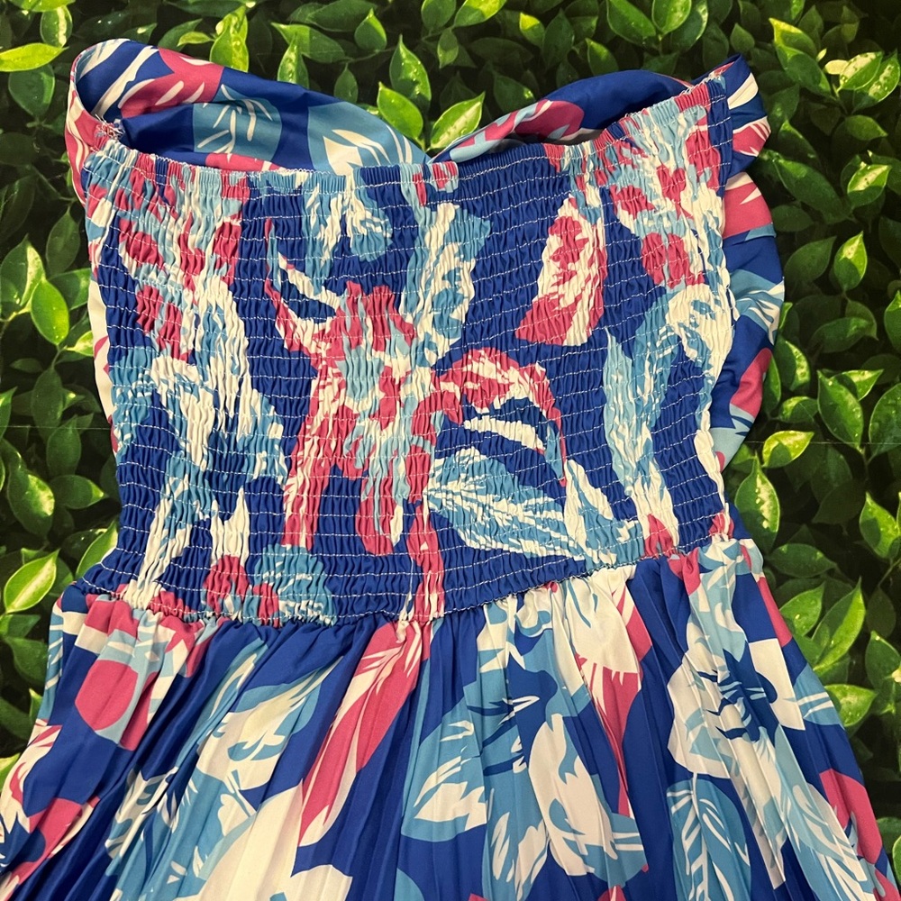 PINK Floral Tube Jumpsuit Flare Bottoms Never Worn - Picture 7 of 7